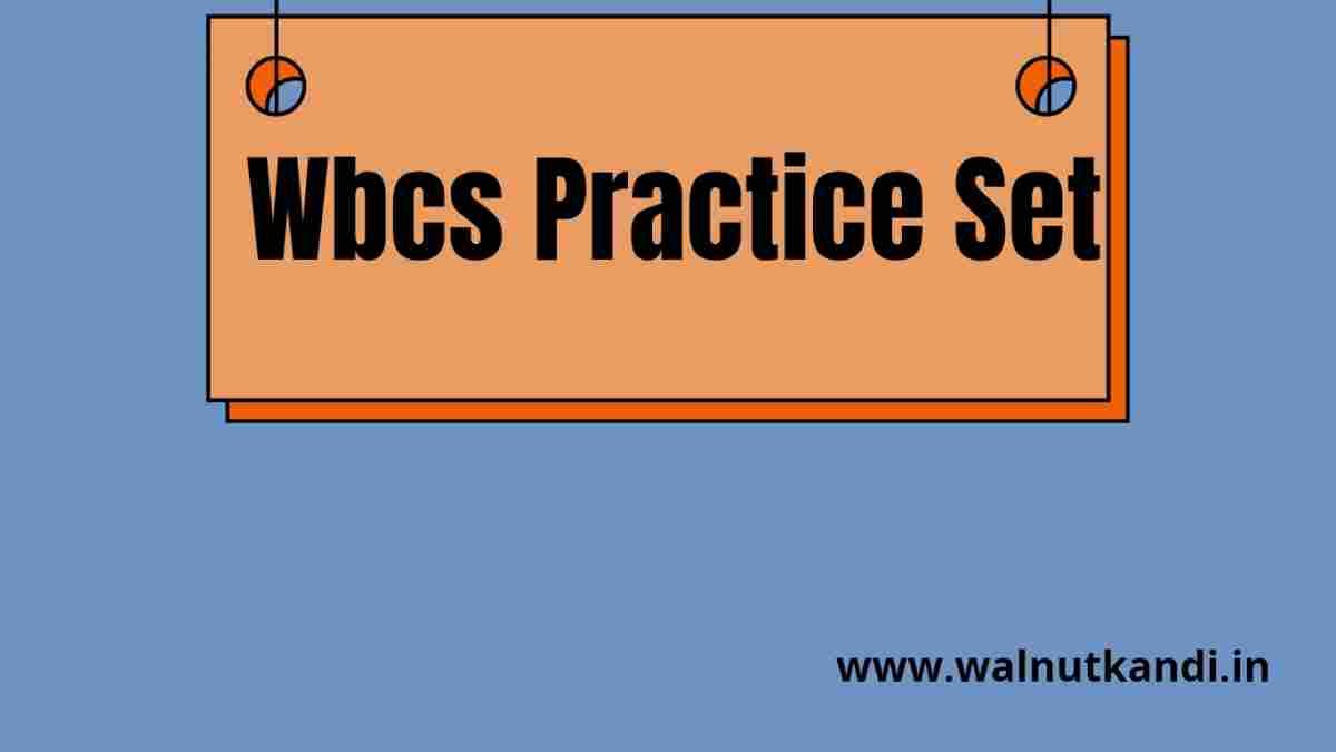 Wbcs Practice Set